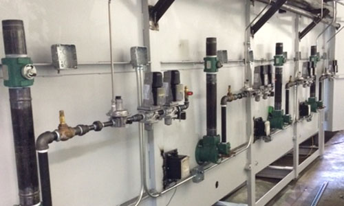 Compressed Air and Natural Gas Piping going to heat treat oven Compressed Air and Natural Gas Piping going to heat treat oven
